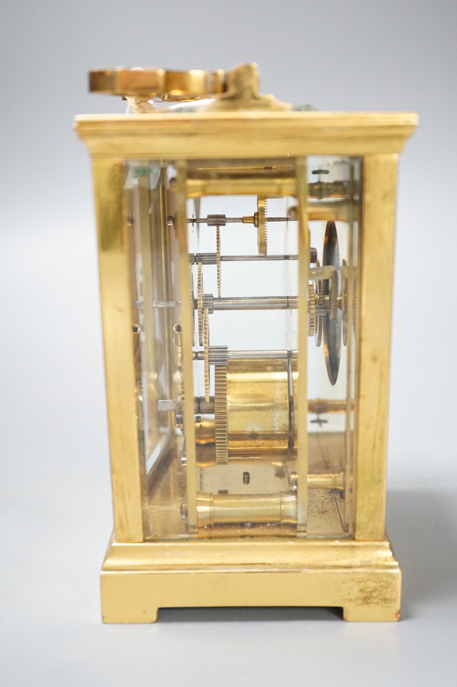 A brass carriage timepiece